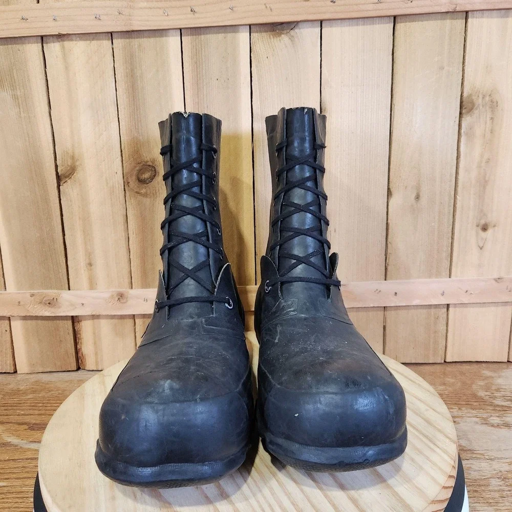 Vintage Bristolite Military Mickey Mouse Rubber Boots Mens 9R Black Cold Weather